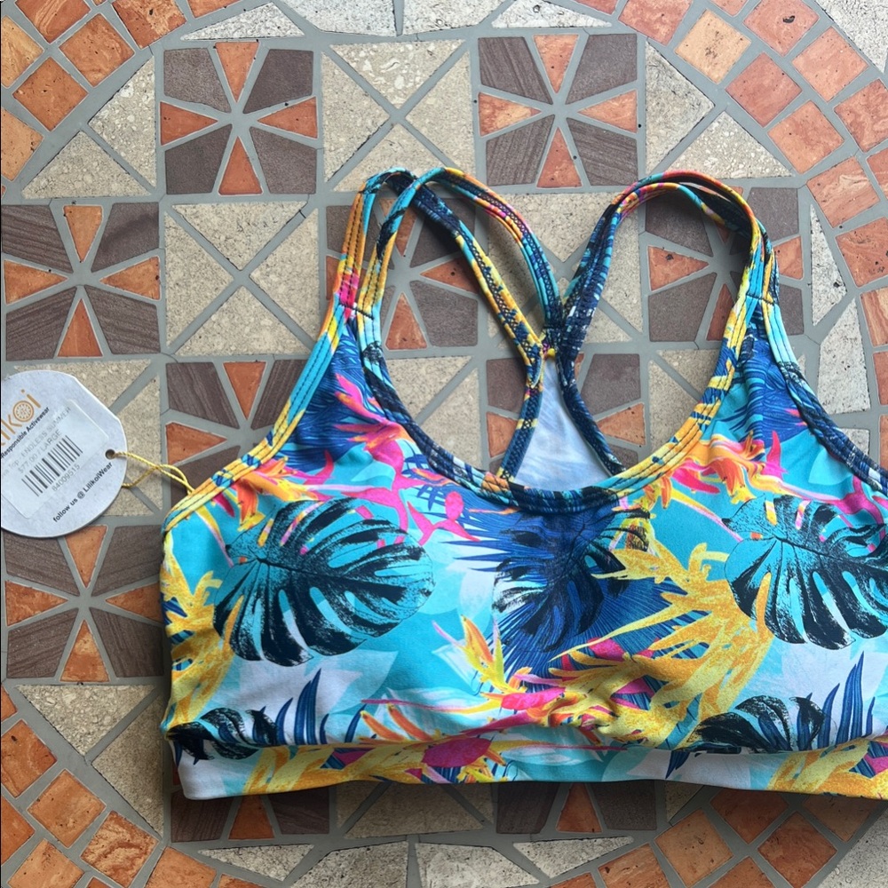 Tropical Print Sports Bra / Bikini Top